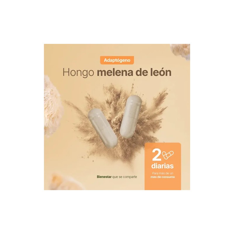 Hongo Melena de León Cápsulas Lions Mane Supplement, 1000mg, 90
