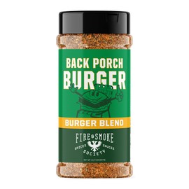 Fire & Smoke Back Porch Burger Seasoning | BBQ Rub for Smoking and Grilling Meat | Beef, Pork, Chicken, Turkey, Veggie | BBQ Rubs and Spices | XL 11.9 oz