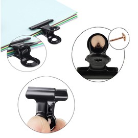 Pack of 40 Push Pin Clips, Metal Tear, Nail Holder, Wanfoou Paper Clips, Small Metal Clips, Hinge Clips, Paper Clips, Mini Paper Money Binder Clamps for Photos, Office, Kitchen, Home, Black