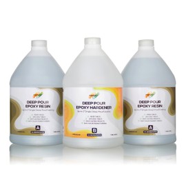 CoatCast Deep Pour Epoxy Resin 3 Gallon Kit – for Casting up to 4 Inches Deep | 2:1 Mixing Ratio | Water Clear, No Bubbles, Self-Leveling | Perfect for River Tables, Casting Large Objects and More