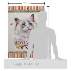 Breeze Decor Bicolor Ragdoll Happiness House Flag Pack Cat Kitten Meow Spoiled Paw Fur Pet Nature Farm Animal Creature Support Our Troops Banner Small Garden Yard Gift Double-Sided, Made in USA