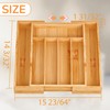 BAMEOS Bamboo Expandable Drawer Organizer, 5-7 Slots Kitchen Drawer Organizer,