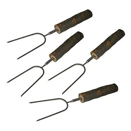 Grip Tree Bark Telescopic Camping Fork (4 pack) - Extends from 12.75" to 37" - Cleanable Stainless Steel - Kids Safe - Extendible Distance Prevents Burns - Camping, Hiking, Fishing, Campfire