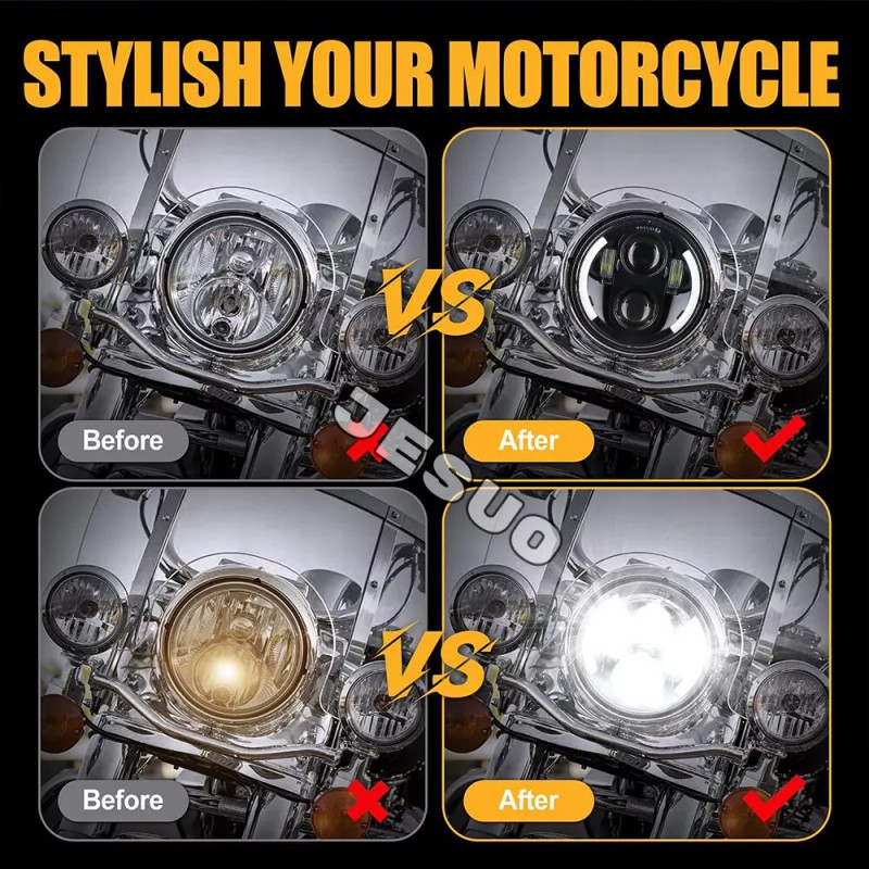 JESUO 4PCS 5.75" Round LED Headlights Hi/Low for Mercury Cougar