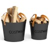 Set of 2 Metal Ash Buckets 11.5 & 8.5 Gal