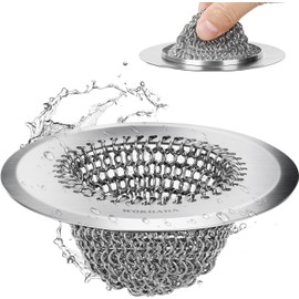 Wokdada Reversible Kitchen Sink Strainer, Easy-to-Clean 304 Stainless Steel Sink Drainer, Replacement for Kitchen Sink Basket, Effective Food Waste Filter