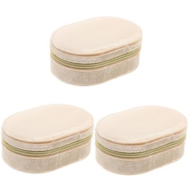 Ciieeo 3pcs Travel Jewelry Box Organizer Multi-grid Earring Holder Ring Necklace Bracelet Holder Portable Zipper Case