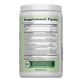 Piping Rock Piping Rock Vita Virdi Organic Greens | 20+ Superfoods & 18 Digestive Enzymes | 1-Month Supply | 0g Sugar | Unflavored | USDA Organic, Non-GMO, Vegan | Daily Wellness & Nutrition Supplement*