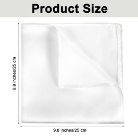 WLLHYF Silk Pocket Square for Men Solid Color Men’s Handkerchief Suit Pocket Squares Christmas Father's Day Gifts(9.8 × 9.8 inches/ 25×25cm