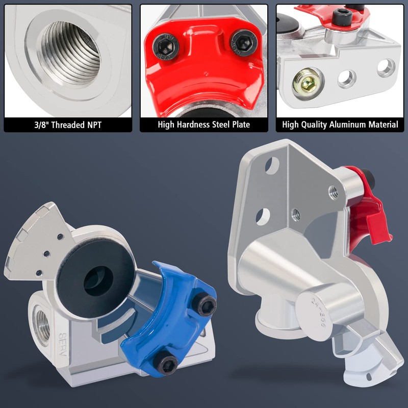 KOOTANS 37 Degree Angled Gladhands 1 Pair Die Cast Aluminum