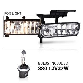 PIT66 Fog Lights Compatible with GMC Sierra 1999-2002/Fit GMC Yukon/Yukon XL 2000-2006 Fog Light Bumper Lamps Left/Right Clear Lens