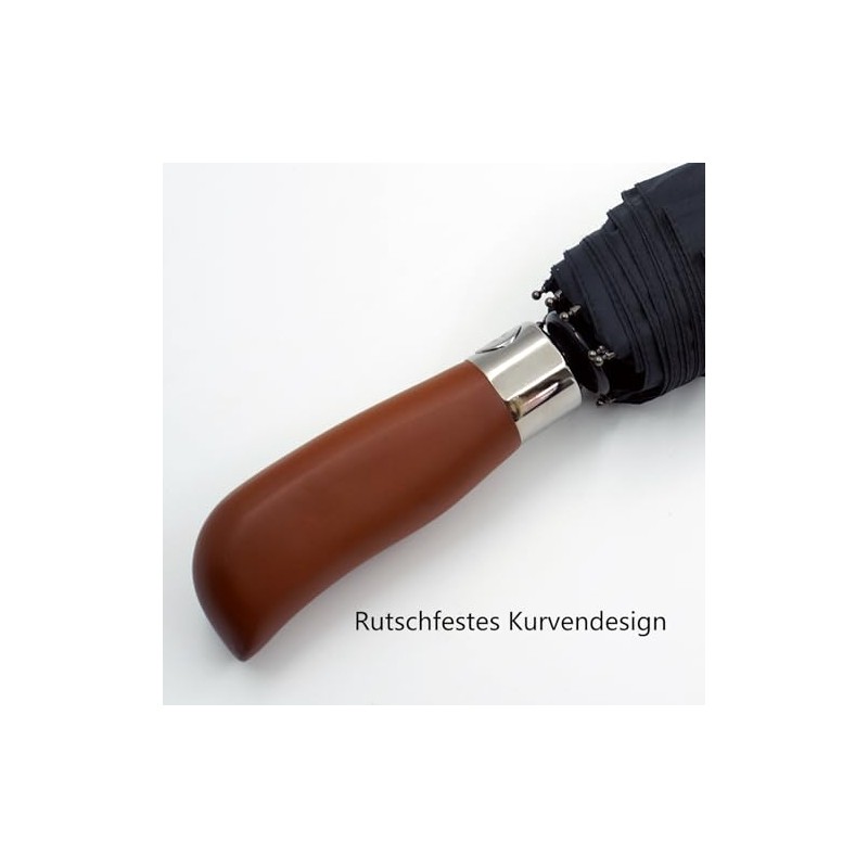 RLXMARTD Wooden Handle Umbrella Black Large Windproof Double Layer Umbrella,