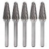 YUFUTOL SL-4 5pcs Tungsten Carbide Burrs Cylinder Shape Double Cut