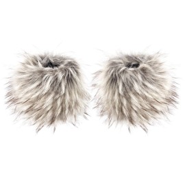 Futrzane Classic Cuffs - Faux Fur Cuffs for Wrists - Womens Coats Furry Warmers (Ash Classic)