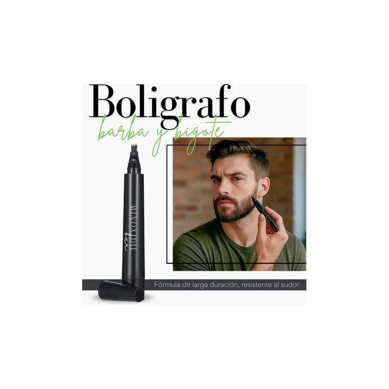 Bolígrafo Rellenador De Barba, Bigote Y Cejas Negro 6 Pzas
