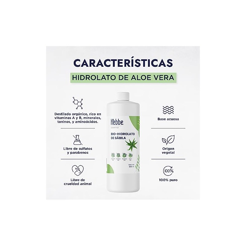 Hebbe - Hidrolato De Aloe 500 Ml | Agua Floral