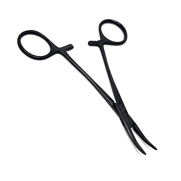 Hemostat Locking Forceps 5" Curved with Full Serrated Jaws Ideal
