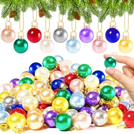 120 PCS Mini Christmas Balls Ornaments,0.6"/16mm Miniature Glitter Balls,Hanging Ornament Pendants for Xmas Tree,DIY Craft,Outdoor Indoor Decor(10 Colors)