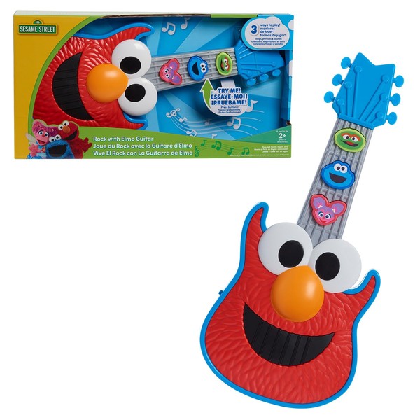 Sesame Street Rock with Elmo Guitar, Dress Up and Pretend Play, Lights and Sounds Preschool Musical Toy, Kids Toys for Ages 2 Up by Just Play