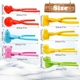 Snowball Pliers, Pack of 8 Snowball Shapers, Winter Snowball Shape Toy, Sandball Snowball Snowball Clip, Snowball Maker Tool with Handle, Snowball Clip for Children Outdoor Play