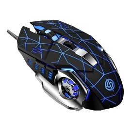 Mouse Gamer K-Snake Q5 con 6 Botones, 3200 dpi y Luces RGB