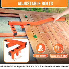 Deck Board Straightening Tool 24In, Adjustable Deck Board Bender, Heavy-Duty A3 Steel Decking Tools to Tighten Up Gaps, Universal Boar d Straightening Tool for Wood Decks, Range from 1.6'' to 2.8''