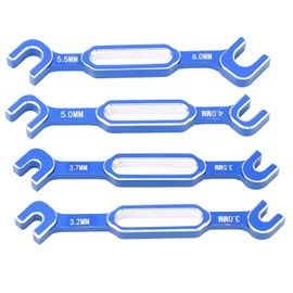 4PCS RC Car Wrenches Turnbuckle Nut Ball Joint Remover Aluminum Alloy RC Maintenance Spanner 3.0‑6.0mm Blue