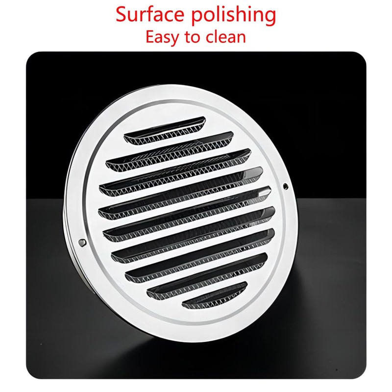 Qrity Vent Outlet Stainless Steel Vent Covers, Round Louver Grille