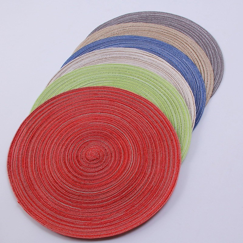 marysgift Red Coasters for Drinks, Round Woven Coasters Set of