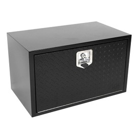 EASYBERG 30 Inch Heavy Duty Steel Underbody Tool Box, Waterproof Rectangle Trucl Storage Organizer Chest for Pick Up Truck Bed, Black RV Trailer Tool Box with T-Handle Lock and Keys