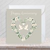 Second Ave Flower Heart Anniversary Square Card Partner Wife Husband