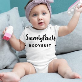 SMARTYPANTS I'm cute Mum's hot Dad's lucky funny fathers day baby clothes Short sleeved Babygrow Bodysuit (3-6 Months Prime)