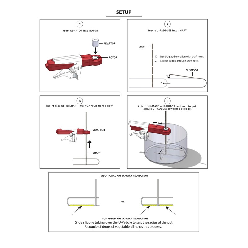 StirMATE OMNI-XL Stainless Steel Stirrer attachment for up to 5-Gallon
