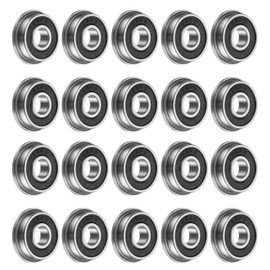sourcing map F695-2RS Flanged Ball Bearing, 20pcs 5x13x4mm Chrome Steel Double Sealed ABEC1 Flange Bearings