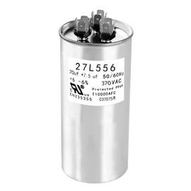 WSRXG 27L556BZ3 27L556 Round Capacitor 70 7.5 uF MFD 370 Volt Dual Run Capacitor for HVAC AC Motor and Fan