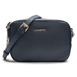Lazarotti Bologna Leder Umhängetasche Damen | längenverstellbarer Schultergurt | mittelgroße Crossbody Bag 19 cm