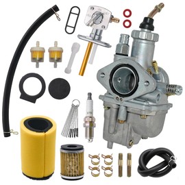 YFB250 Carburetor Compatible with 1992-2000 Yamaha Timberwolf YFB 250 YFB250FW YFB250FWL Moto 4 YFM225 Grizzly 125 YFM125G YFM125GH Breeze 125 YFA125 with Fuel Petcock Valve& Air Filter