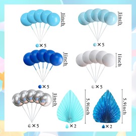 JeVenis Decoración para tarta de color azul bolas plateadas y azules decoración para tarta de baby shower para boda despedida de soltera cumpleaños