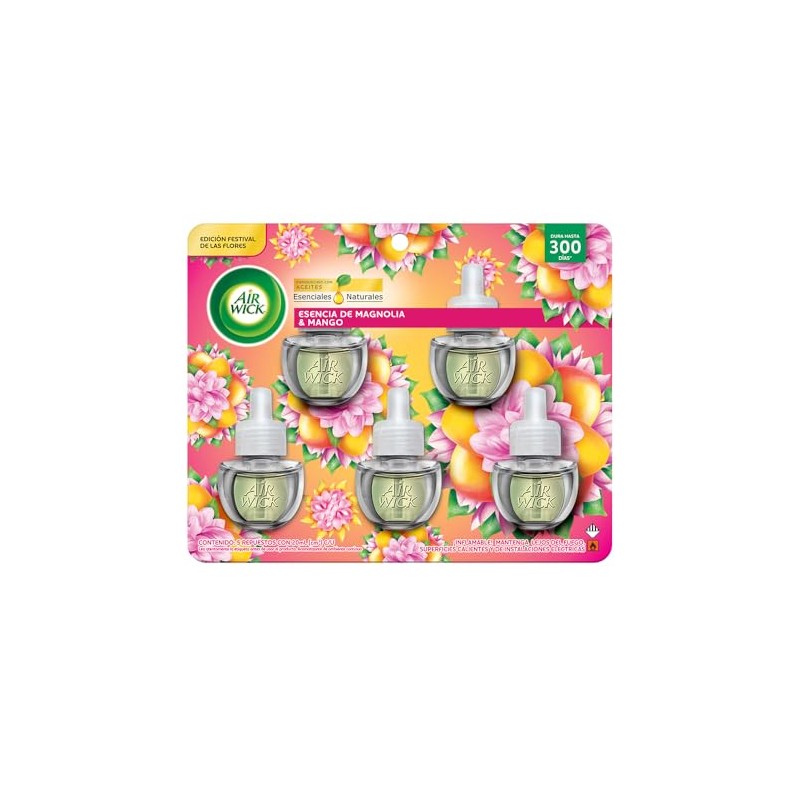 Airwick® Aromatizante de Ambiente Continuo, 5 repuestos, Esencia de Magnolia