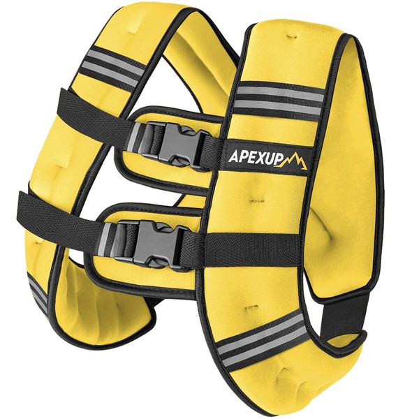 APEXUP APEXUP Weighted Vest with 5lbs/10lbs/15lbs/20lbs/25lbs/30lbs Weights and Reflective Stripe,