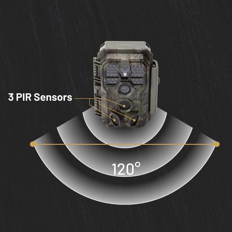 GardePro A5 Wildlife Camera, 64MP 1296p H.264 Video Trail Camera,
