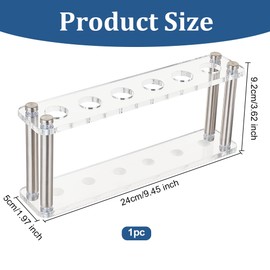 OLYCRAFT Acrylic 6 Holes Assembly Test Tube Stand Test Tube Holder Test Tube Holder Test Tube Rack Test Tube Display Rack for Scientific Experiments Research Laboratory - 24x5x9.2cm