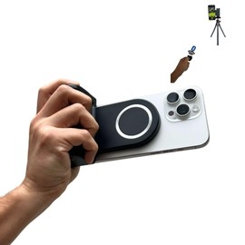 Mango Magnético para Smartphone | Estabilizador de Cámara y Soporte para Celular con Control Remoto Bluetooth | Compatible como Soporte Magnético para Celular y Trípode para Grabación​