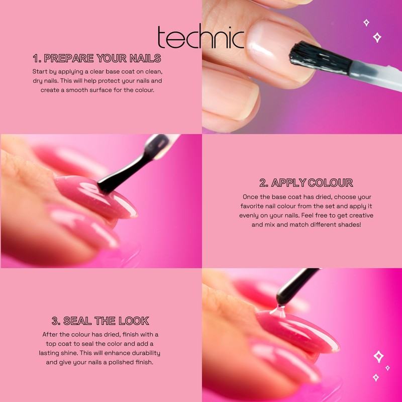 Technic Polished Minis 15-Piece Nail Varnish Set – Versatile Gloss
