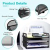 SAYEEC 3 Tier Paper Organizer Letter Tray with Handle Black