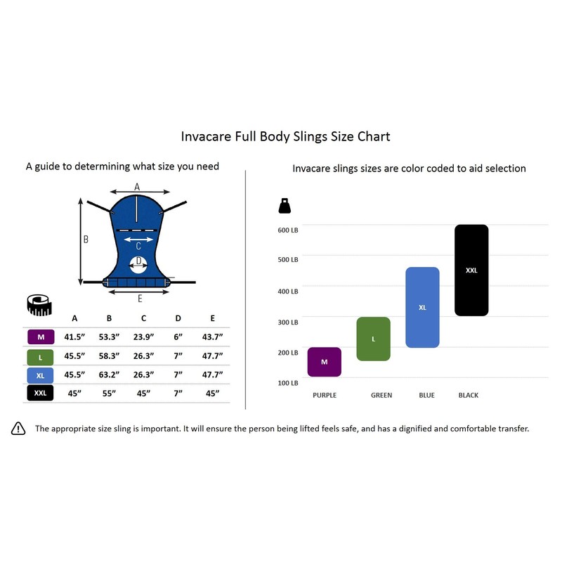 Invacare Reliant Full Body Sling for Patient Lifts, Solid Fabric,