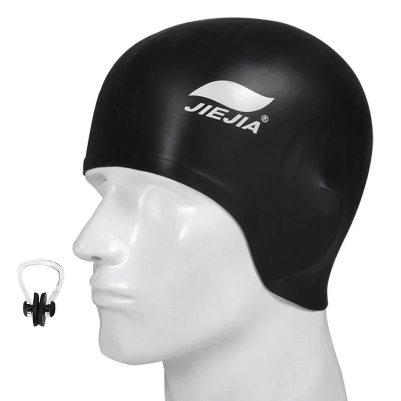 Silicone Swim Cap with Ear Protection for Swimming – Comfortable