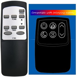 Replacement for Twin Star Dura flame Fireplace Heater Remote Control DFI-5018-01 DFI-5018-02 DFI-5018-03 DFI-5018-04 DFI-5018-05 DFI-5018-07 DFI-5020-01 DFI-5020-02 DFI-5020-03 DFI-5020-04 (T-B8)