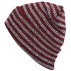 Blended Stripe Beanie Unisex Knit Winter Warm Ski Hat Fold-Up