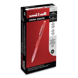 CHROMA Mechanical Pencil, 0.7mm, HB #2, Red Barrel, 12 Count